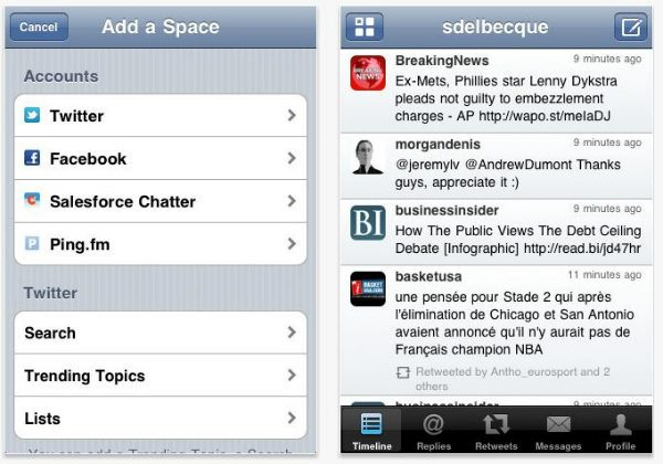 Seesmic is a social media dashboard for iOS, Android and other mobile platforms